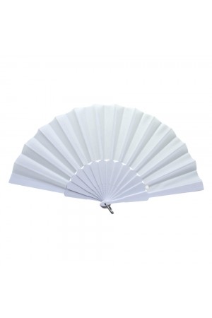 Plastik Düz Kumaş Yelpaze 12 li Beyaz