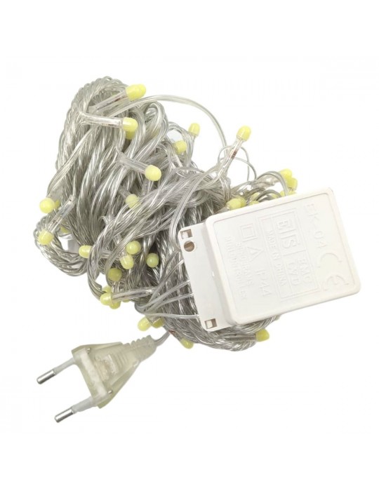 10 M 100 Led Damla Uçlu Led Işık Beyaz Işık Şeffaf Kablo