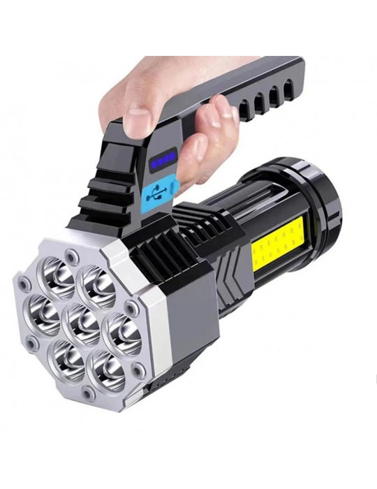 7 Başlıklı Çok Fonksiyonlu Şarjlı El Feneri HS30