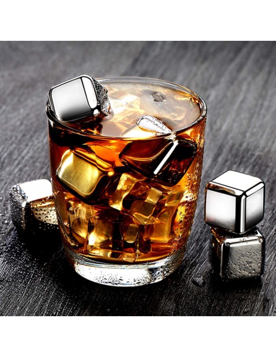 6 Parça Metal Kaplama Soğutma Buz Küpü