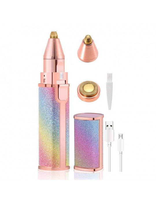 Çift Başlıklı Epilasyon Yüz Çene Işıklı Kıl Tüy Alma Mini Cep Epilasyonu Simli