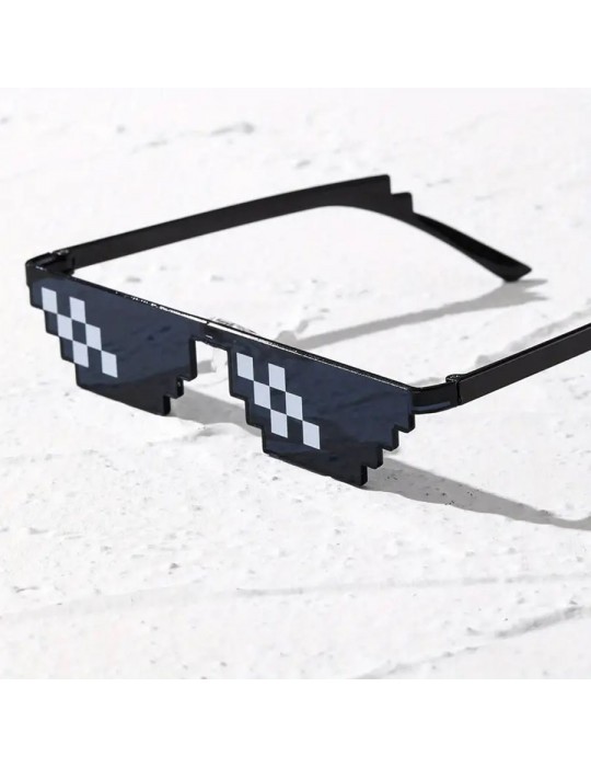 Thug Life Trend Güneş Gözlüğü Mozaik Siyah Kedi Gözlükleri