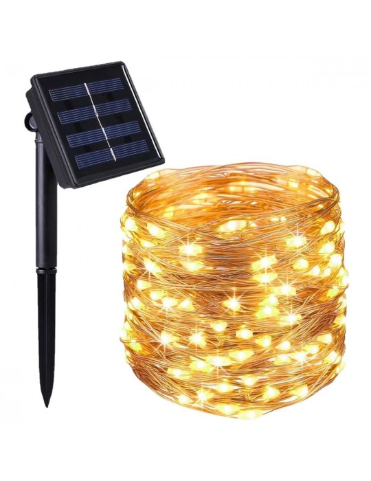 Solar Güneş Enerjili Peri Led 20 Metre Günışığı 8 Mod 200 Led