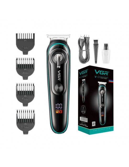 T Bıçak Sıfır Kesim LCD Ekran Şarjlı Tıraş Makinesi V-075