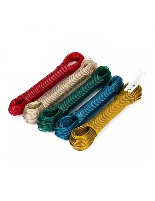 PVC Kaplama 20 Metre Çelik Çamaşır İpi 12 Adet