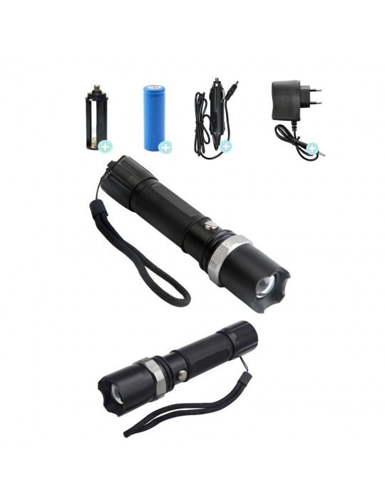 Swat Profesyonel Şarjlı El Feneri Ledli Flashlight Zoom Özellikli 6 Parça Full Set