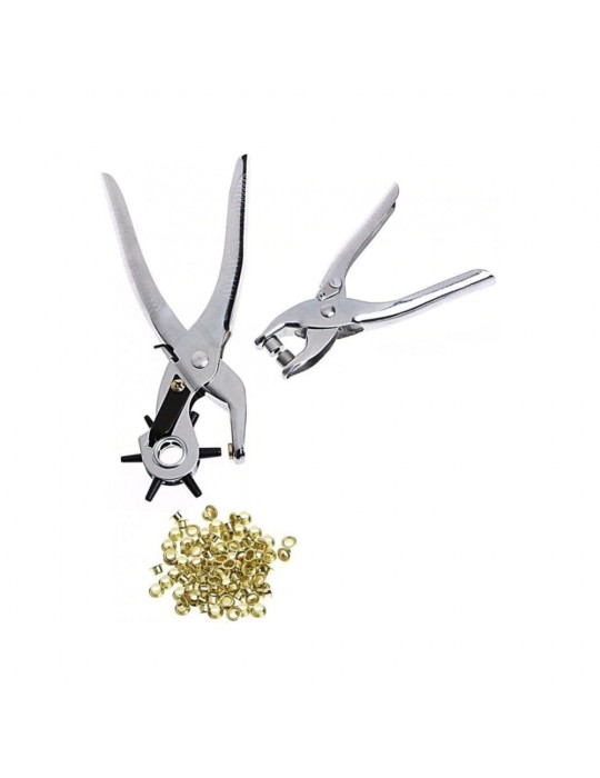 Kemer Delme ve Perçin Pensesi Ikli Set Deri Plastik Delici