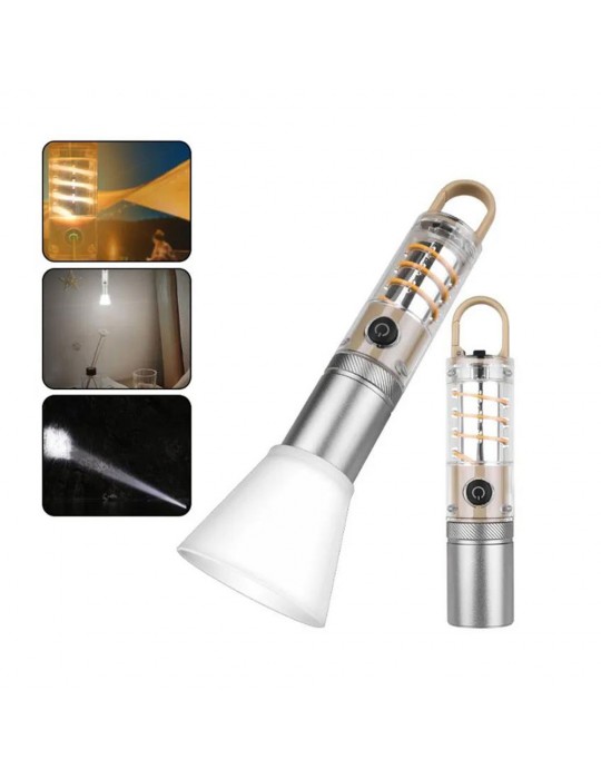 10W Zoomlu Led Powerbank Özellikli Şarjlı Kamp El Feneri PS-8915