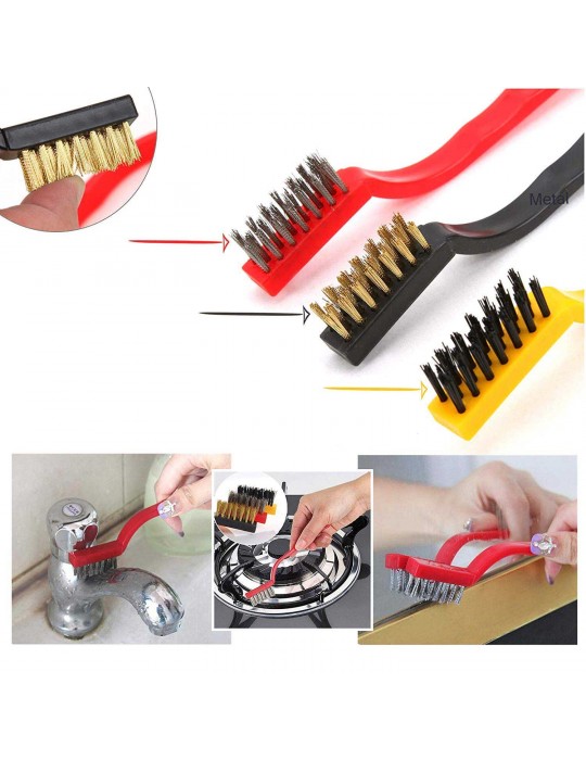 3 Parça Mini Tel Fırça Seti