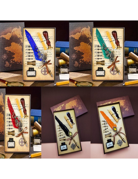 Tüylü Mürekkepli Divit Kalem Seti