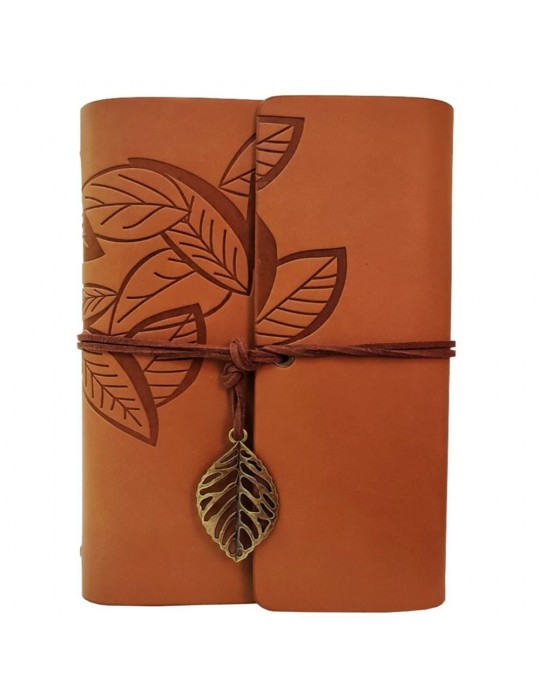 Deri Yaprak Desenli Defter