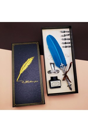 Mürekkepli Divit Hokka Kalem Seti Mavi Mürekkepli Divit Hokka Kalem Seti Mavi