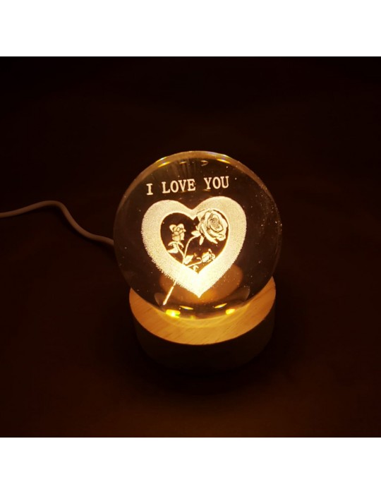 I Love You Işıklı Cam Küre