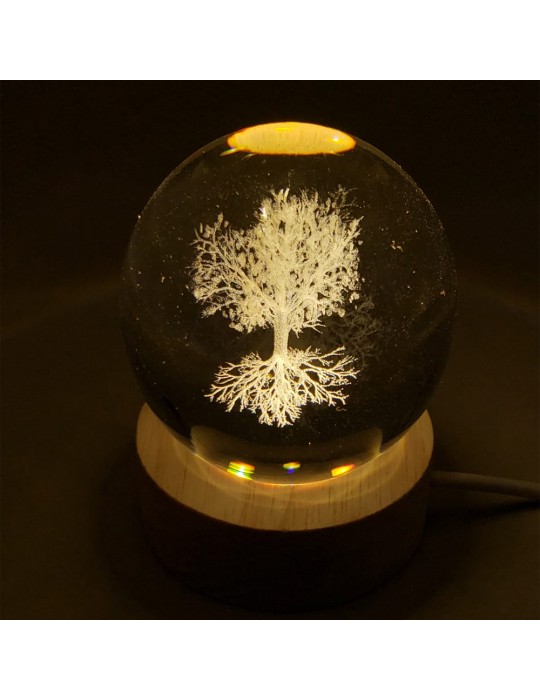 Hayat Ağaçı Işıklı Cam Küre