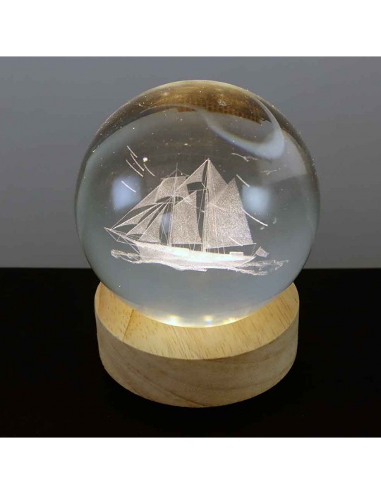 Gemi Motifli Usb li Cam Küre