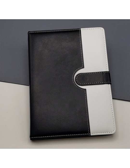 Çizgili Termo Deri Defter Siyah