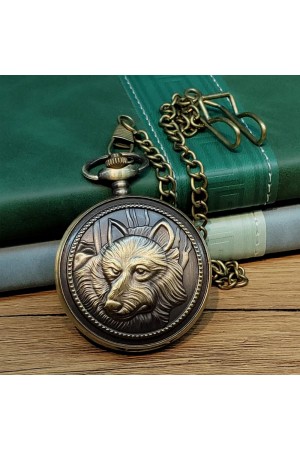 BozKurt Motifli Antika Köstekli Saat