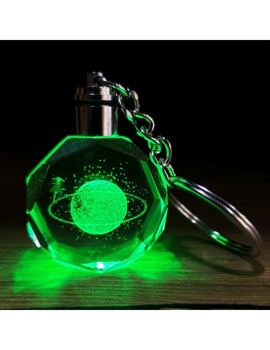 Satürnlü Kız Tasarımlı Renk Değiştiren Anahtarlık