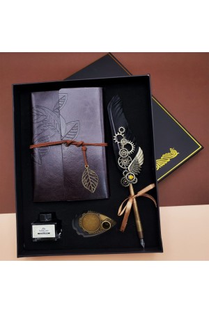 Tüylü Divit Hokka Kalem Seti Siyah