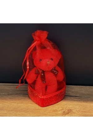 Hediyelik Kırmızı Tüllü Kese Ve Sevimli Ayıcık Hediyelik Kırmızı Tüllü Kese Ve Sevimli Ayıcık