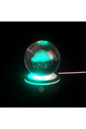 Yağmur Bulutu Tasarımlı Usb li Dönen Cam Küre