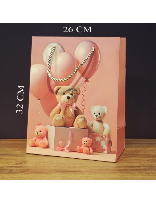 Büyük Boy Sevimli Ayıcıklar Tasarımlı Hediyelik Çanta