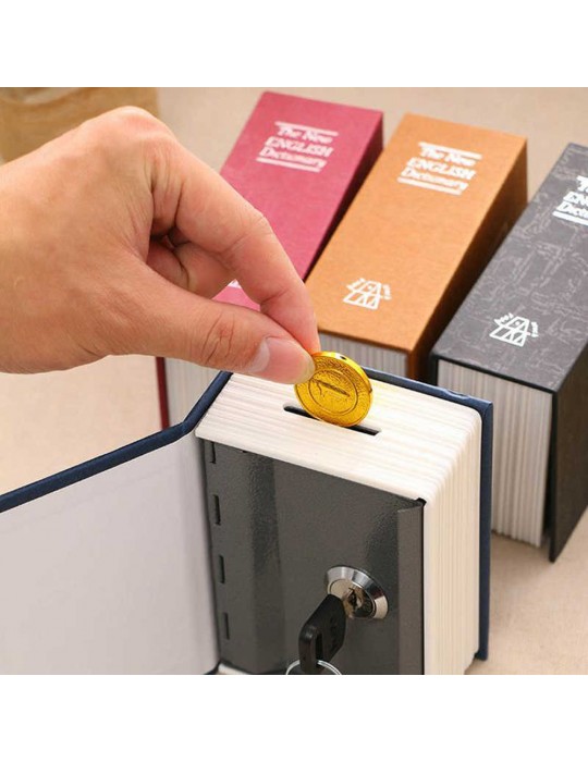 Kitap Şeklinde Mini Boy Kilitli Kasa ve Kumbara