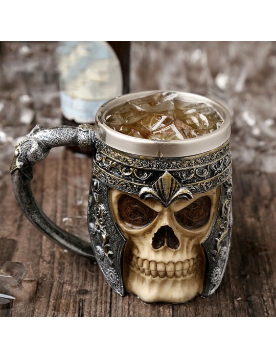 3D Tasarımlı Kurukafa Kupa Bardak