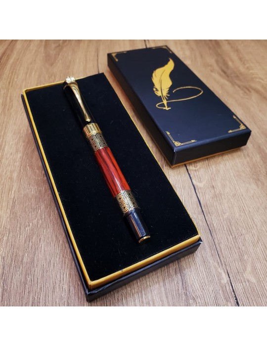 Gold Desenli Metal Roller Kalem