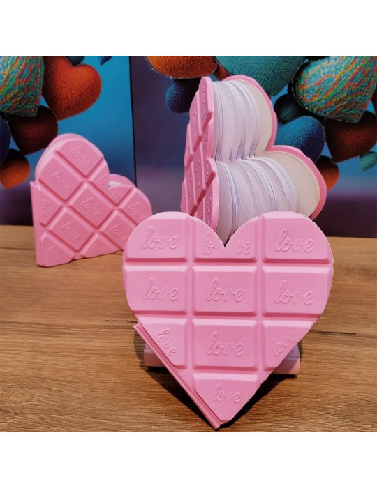 Kalpli Çikolata Not Defteri Pembe