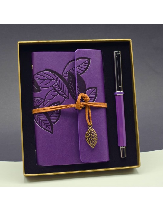 Özel Renk Deri Defter Ve Roller Metal Kalem