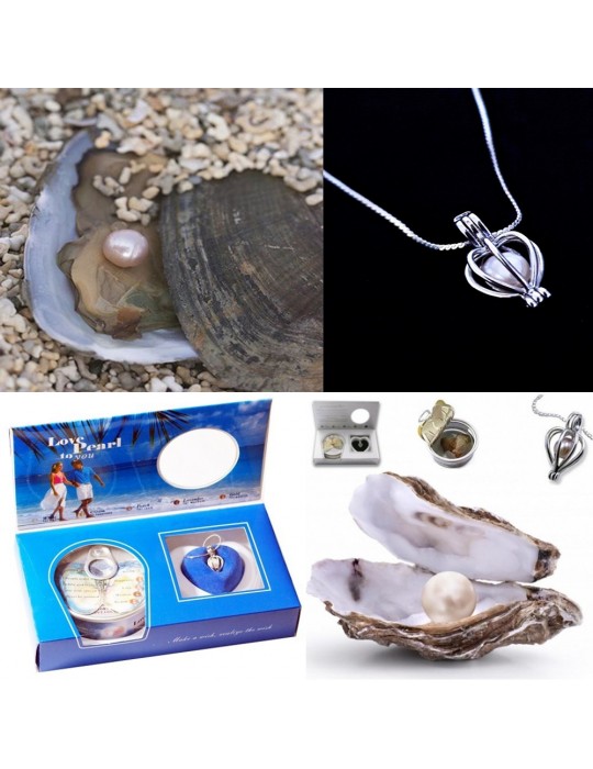 İstiridye İçinde İnci Kolye Seti
