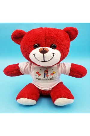 Sevimli Çiftler Tişörtlü Kırmızı Ayı Sevimli Çiftler Tişörtlü Kırmızı Ayı