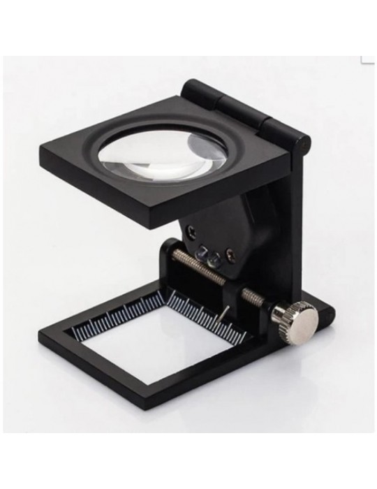 28x28 Mm Katlanır Sayaçlı Metal Lüp 2 LED Işıklı Büyüteç Tekstil TH-9005A