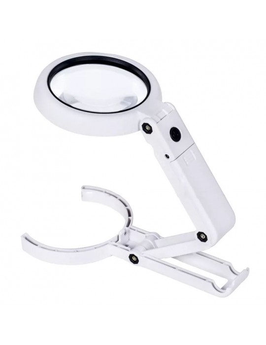 Usb Şarj Edilebilir Katlanabilir 3.5 - 10X Büyüteç 8 Ledli Masa Ve Eliçin Büyüteç FS90RC
