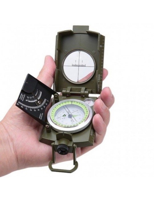 Prizmatik Suya Dayanıklı Işıltılı Pusula Ile Kılıfı Askeri Ordu Kamp Yürüyüş Seyahat Için Jeoloji Pusula