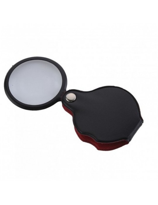 5X-50Mm-Mini Büyüteç Cepte Taşınan Optik Lens Katlanabilir Deri Kaplama Xx1051