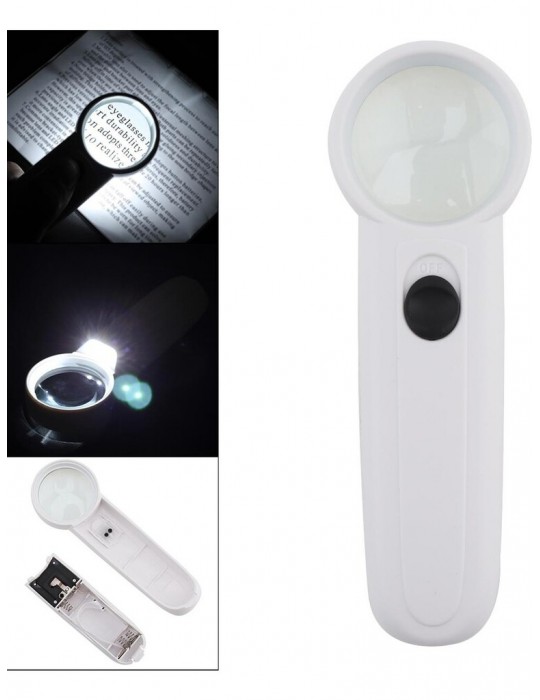 15X Çok Fonksiyonlu 2 Led Işıklı Taşınabilir El Büyüteç