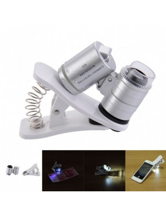 Evrensel Led Işıklı Mini Cep Mikroskobu Tüm Kameralı Telefonlar Için 9882-W