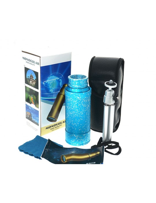 50X50 Panda Metal Gövde Tek Gözle Büyük Mercek Korsan Dürbün Mavi