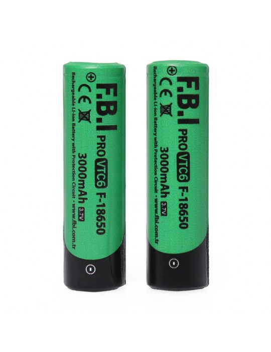 F.B.I VTC6 18650 3.7V 3000mAh 30A Li-ion Şarjlı Pil + Pil Taşıma Kutusu 2'li SET