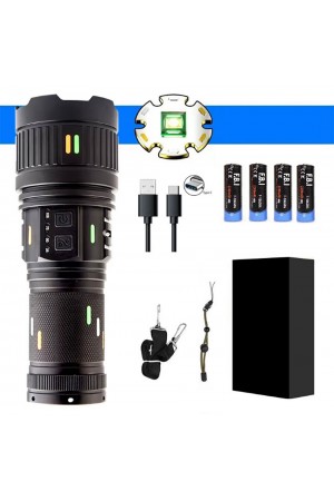 Pro F-3001 Alüminyum TG LED Güç Göstergeli Type-C Şarjlı El Feneri 100 W
