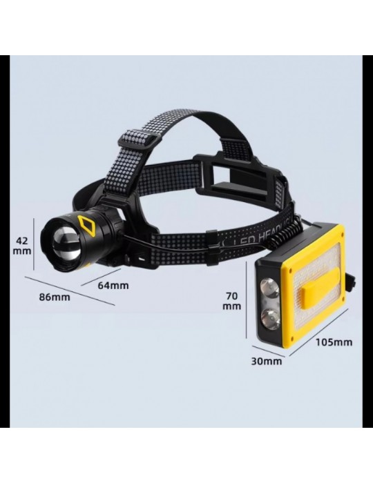 F.B.I Pro F-3003 Alüminyum PM10-TG LED Type-C Powerbank ve Solar Şarjlı Kamp Kafa Feneri