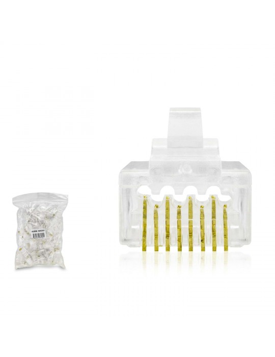 Cat6 Konnektör Ez Rj45 Delikli 100Lü Paket Şeffaf HDX5063