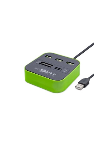 Usb Hub 3*Usb + Ms + Sd + M2 + Tf Yeşil HDX7006