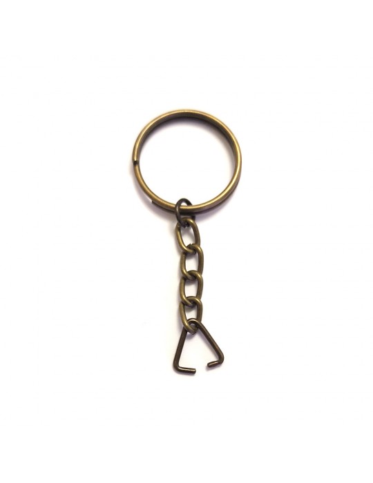 Anahtarlık Halkası, Halka + Zincir + Üçgen, 24mm, Antik, 1000 Adet