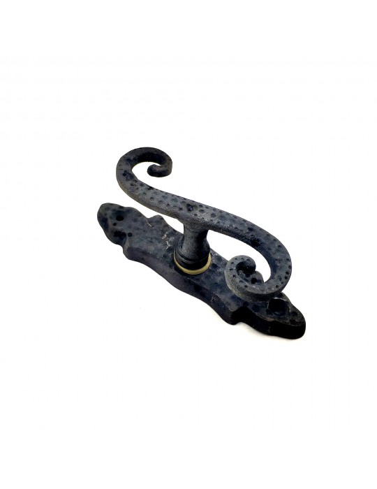 Antika Tarz Dekoratif Pirinç Kıvrık Pencere Kolu - 130x33 mm, Oksit