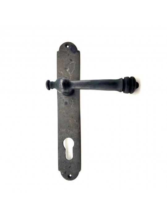 Antika Tarz Dekoratif Pirinç Taşra Yale Kapı Kolu - 220x35 mm, Oksit