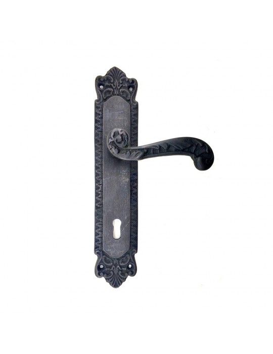 Antika Tarz Dekoratif Pirinç Sultan Banyo Kapı Kolu - 270x54mm, Oksit