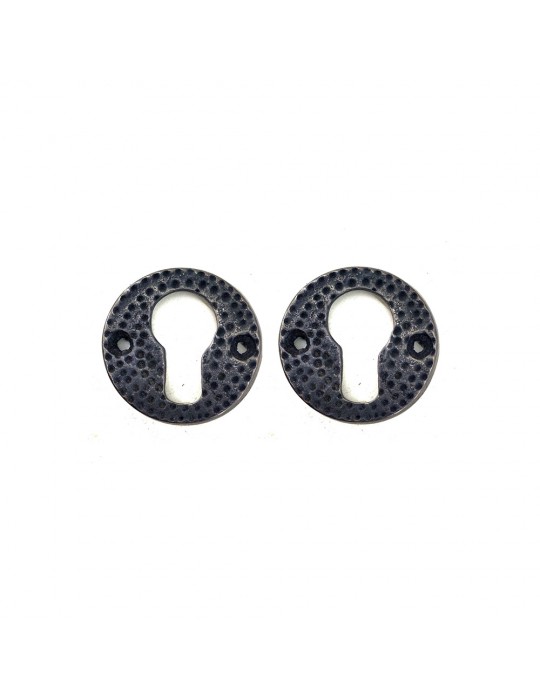 Antika Tarz Dekoratif Pirinç Oda Kilit Rozeti - 49mm, Oksit